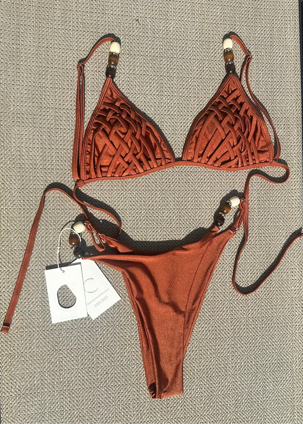 Woven Triangle Bikini Set